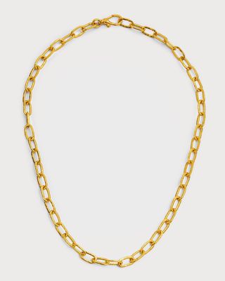 Men's 24K Yellow Gold Chain Necklace, 18"L