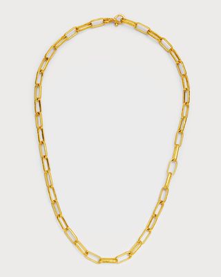 Men's 24K Yellow Gold Chain Necklace, 20"L