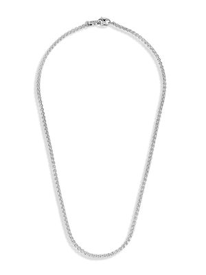Men's 3.7MM Sterling Silver Box Chain Necklace - Silver - Silver