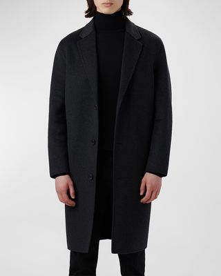 Men's 3-Button Solid Overcoat