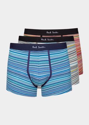 Men's 3-Pack Cotton-Stretch Multicolor Stripe Boxer Briefs