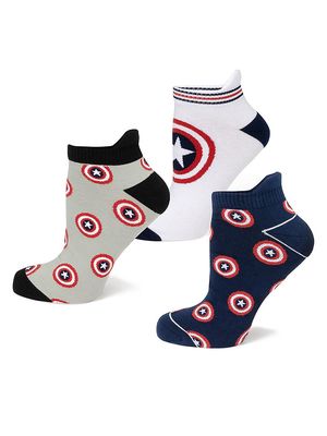 Men's 3-Pair Captain America Ankle Socks
