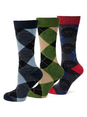 Men's 3-Pair Guardians of the Galaxy Argyle Socks