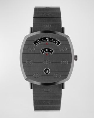 Men's 38mm Square 3-Window Interlocking G Bracelet Watch