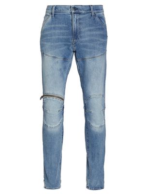 Men's 3D Zip-Knee Skinny Jeans - Light Indigo - Size 30 - Light Indigo - Size 30
