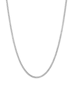 Men's 3MM Sterling Silver Cuban Chain Necklace - Silver - Silver