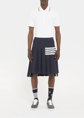 Men's 4-Bar Pleated Skirt