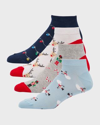 Men's 4-Pack Holiday Ankle Socks