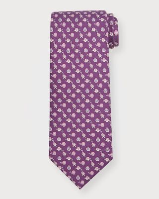 Men's 4-Pippo Animal-Print Silk Tie
