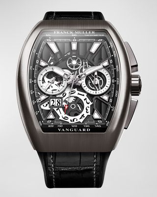Men's 45mm Titanium Vanguard Chronograph Watch with Skeleton Dial