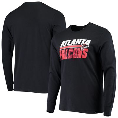 Men's '47 Black Atlanta Falcons Shadow Long Sleeve T-Shirt