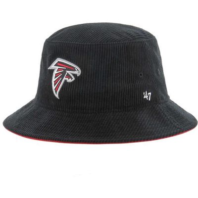Men's '47 Black Atlanta Falcons Thick Cord Bucket Hat