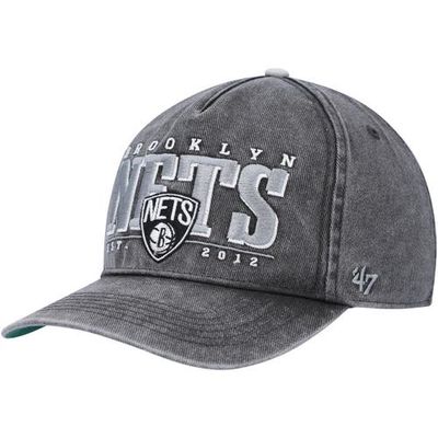 Men's '47 Black Brooklyn Nets Fontana Hitch Snapback Hat