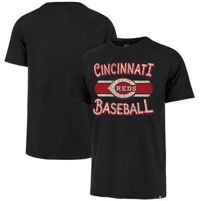 Men's '47 Black Cincinnati Reds Renew Franklin T-Shirt