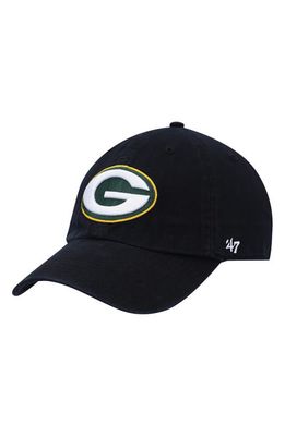 Men's '47 Black Green Bay Packers Clean Up Alternate Adjustable Hat
