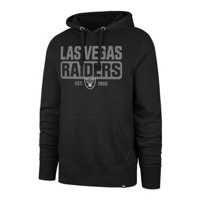 Men's '47 Black Las Vegas Raiders Box Out Headline Pullover Hoodie
