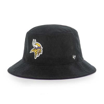 Men's '47 Black Minnesota Vikings Thick Cord Bucket Hat