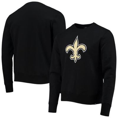Men's '47 Black New Orleans Saints Imprint Headline Logo Pullover Sweatshirt