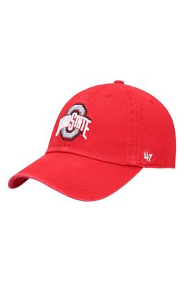 Men's '47 Black Ohio State Buckeyes Clean Up Adjustable Hat in Scarlet