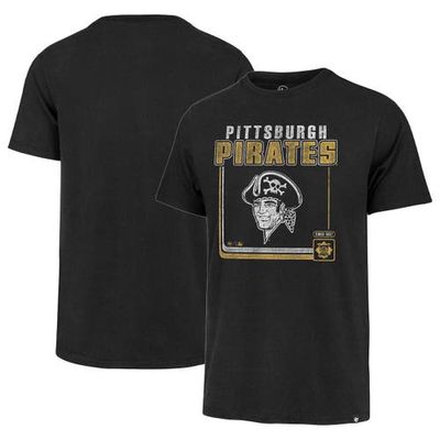 Men's '47 Black Pittsburgh Pirates Cooperstown Collection Borderline Franklin T-Shirt