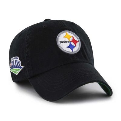 Men's '47 Black Pittsburgh Steelers Sure Shot Franchise Fitted Hat
