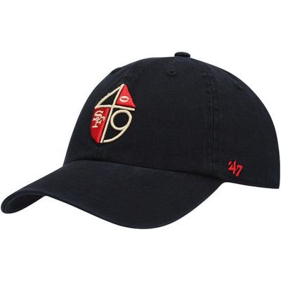 Men's '47 Black San Francisco 49ers Clean Up Legacy Adjustable Hat
