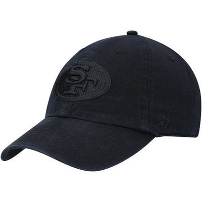Men's '47 Black San Francisco 49ers Team Tonal Clean Up Adjustable Hat
