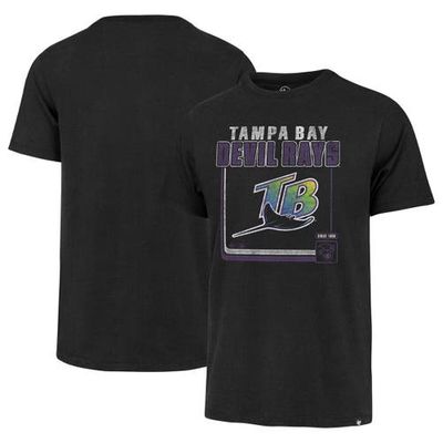 Men's '47 Black Tampa Bay Rays Cooperstown Collection Borderline Franklin T-Shirt