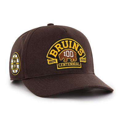 Men's '47 Brown Boston Bruins 100th Anniversary Collection Sure Shot Hitch Adjustable Hat