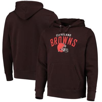 Men's '47 Brown Cleveland Browns Outrush Headline Pullover Hoodie