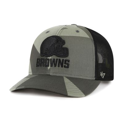 Men's '47 Camo/Black Cleveland Browns Countershade MVP Trucker Snapback Hat