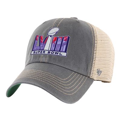 Men's '47 Charcoal/Natural Super Bowl LVIII Trawler Trucker Clean Up Adjustable Hat