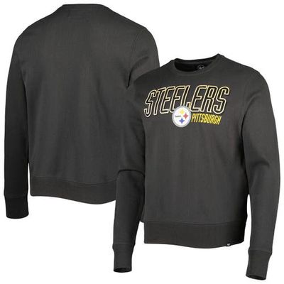 Men's '47 Charcoal Pittsburgh Steelers Locked In Headline Pullover Sweatshirt
