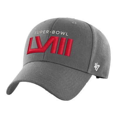 Men's '47 Charcoal Super Bowl LVIII MVP Adjustable Hat