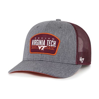 Men's '47 Charcoal Virginia Tech Hokies Slate Trucker Snapback Hat