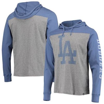 Men's '47 Gray Los Angeles Dodgers Franklin Wooster Pullover Hoodie in Heather Gray