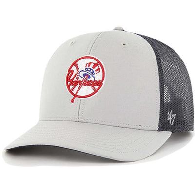 Men's '47 Gray New York Yankees Secondary Trucker Snapback Hat