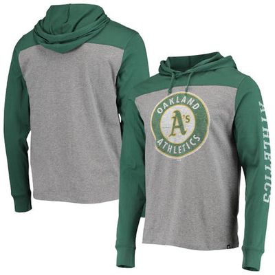 Men's '47 Gray Oakland Athletics Franklin Wooster Pullover Hoodie in Heather Gray