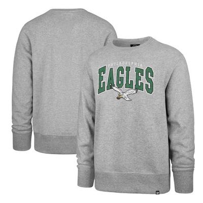 Men's '47 Gray Philadelphia Eagles Varsity Block Headline Pullover Sweatshirt