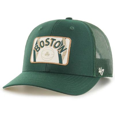 Men's '47 Green Boston Celtics 2023/24 City Edition Trucker Adjustable Hat in Hunter Green