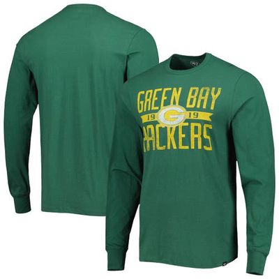 Men's '47 Green Green Bay Packers Brand Wide Out Franklin Long Sleeve T-Shirt