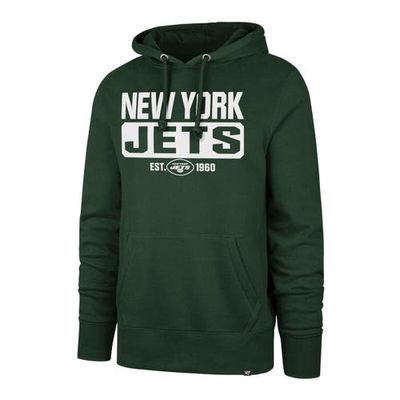Men's '47 Green New York Jets Box Out Headline Pullover Hoodie