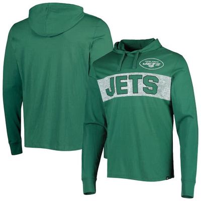 Men's '47 Green New York Jets Field Franklin Hooded Long Sleeve T-Shirt