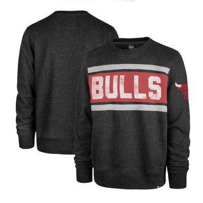 Men's '47 Heather Black Chicago Bulls Tribeca Emerson Pullover Sweatshirt