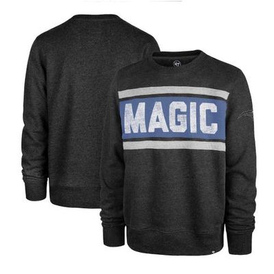 Men's '47 Heather Black Orlando Magic Tribeca Emerson Pullover Sweatshirt