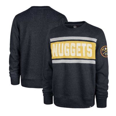 Men's '47 Heather Navy Denver Nuggets Tribeca Emerson Pullover Sweatshirt