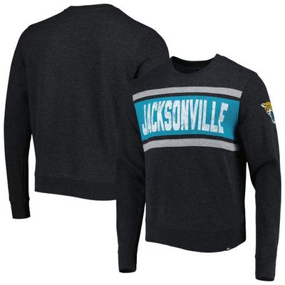Men's '47 Heathered Black Jacksonville Jaguars Bypass Tribeca Pullover Sweatshirt