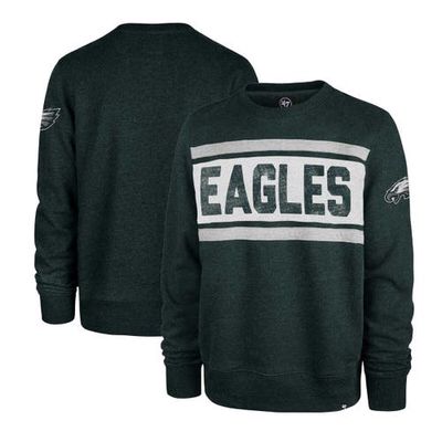 Men's '47 Heathered Black Philadelphia Eagles Bypass Tribeca Pullover Sweatshirt
