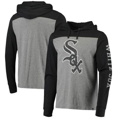 Men's '47 Heathered Gray/Black Chicago White Sox Franklin Wooster Pullover Hoodie in Heather Gray