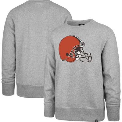 Men's '47 Heathered Gray Cleveland Browns Imprint Headline Pullover Sweatshirt in Heather Gray